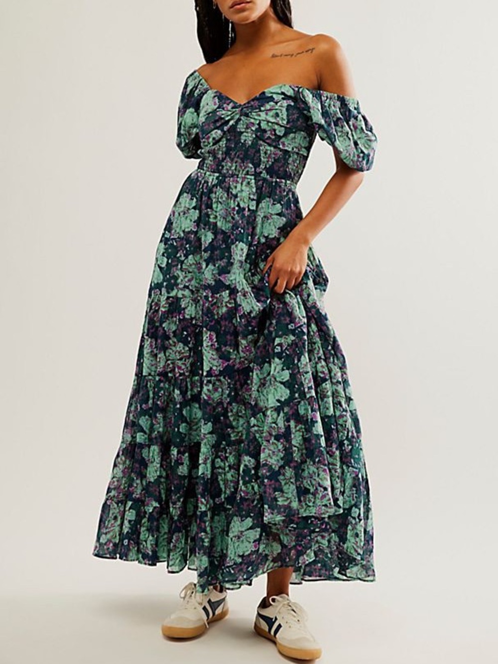 Free People • Sundrenched Short-Sleeve Maxi Dress NWOT